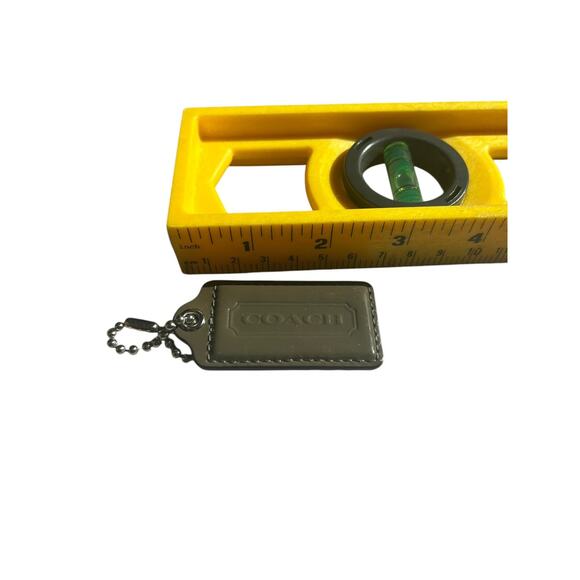 Authentic Coach Purse Hang Tag Gray Leather size 2.5” - Picture 3 of 3